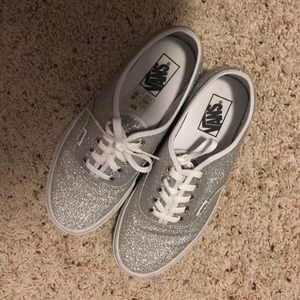 Silver Glitter Vans